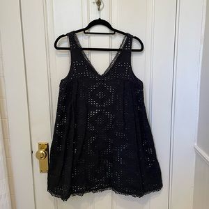 Anthropologie Eyelet black dress